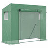 Outsunny 6.6' X 2.5' X 4.9' Serre De Jardin Patio Maison Chaude, Plantes Fleurs Herbes Tomates Poussent Avec Cadre En Acier Porte Fenetre Balcon Patio