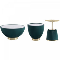  Ensemble moderne Anderson de 3 tables : table basse et tables d’appoint en vert