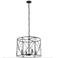 Lustre Calah de Dainolite avec fini noir mat et 4 ampoules incandescentes