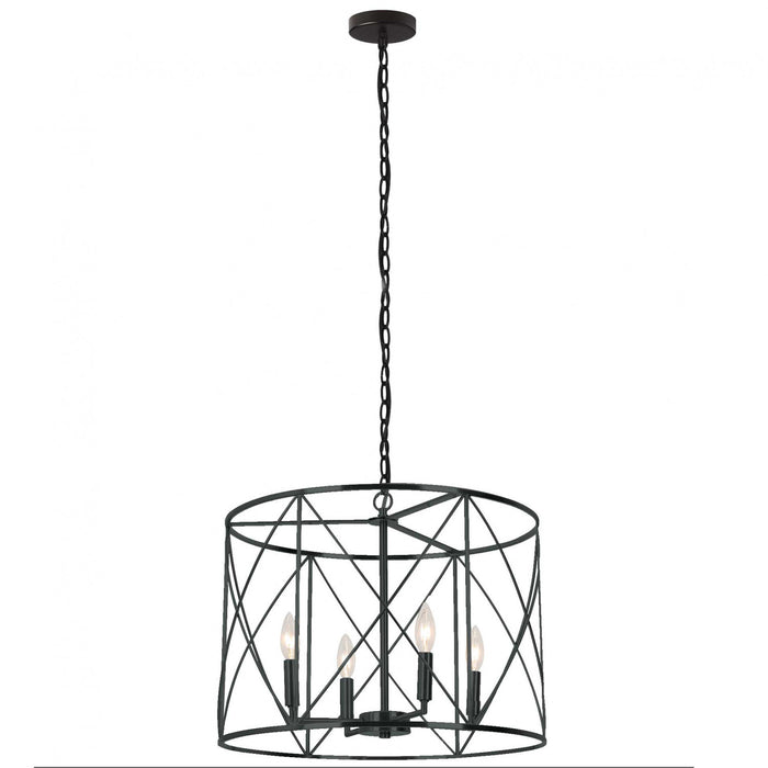 Lustre Calah de Dainolite avec fini noir mat et 4 ampoules incandescentes