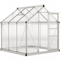 Outsunny Serre, Serre De Plain-pied Transparente Avec Porte Coulissante