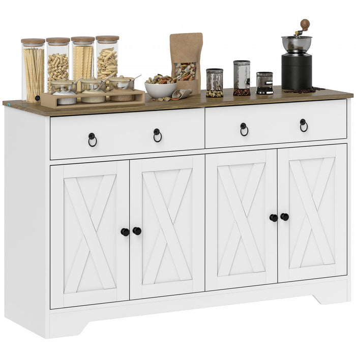 HOMCOM Buffet, armoire bar a cafe, etagere reglable