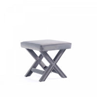 Banc d’appoint Abigail style milieu du siecle moderne en velours gris