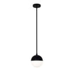 Luminaire suspendu Dayana de Dainolite en verre blanc, avec fini noir mat et 1 ampoule