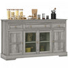 HOMCOM Buffet, meuble bar a cafe, Chene gris patine