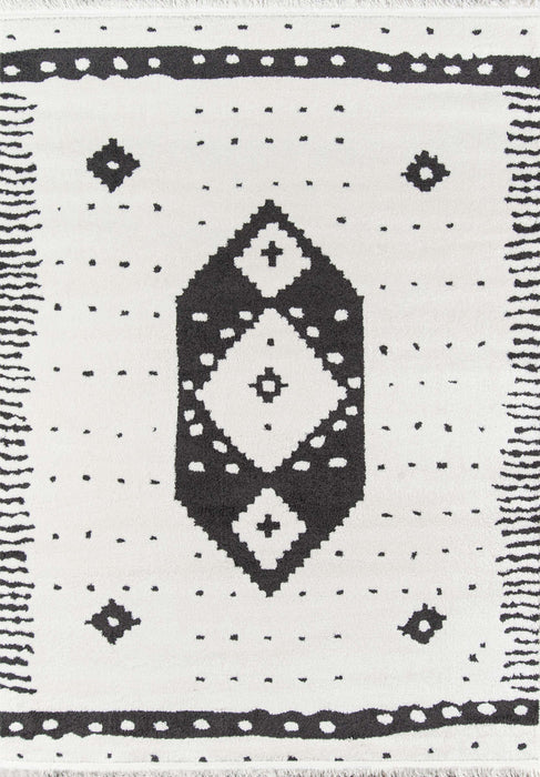 Tapis Contemporain Lyra 5'3\" x 7'2\" en Ivoire