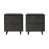 Table de nuit Granville Modern 18\" en gris charbon (2 tiroirs) - Lot de 2