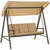 Outsunny Balancelle De Patio 3 Places, Balancoire D'exterieur, Beige