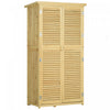 Outsunny 3' X 5' Abri De Jardin En Bois, Armoire De Rangement Exterieur Avec Toit En Asphalte Et 2 Grandes Portes En Bois Avec Serrure, Naturel
