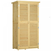Outsunny 3' X 5' Abri De Jardin En Bois, Armoire De Rangement Exterieur Avec Toit En Asphalte Et 2 G