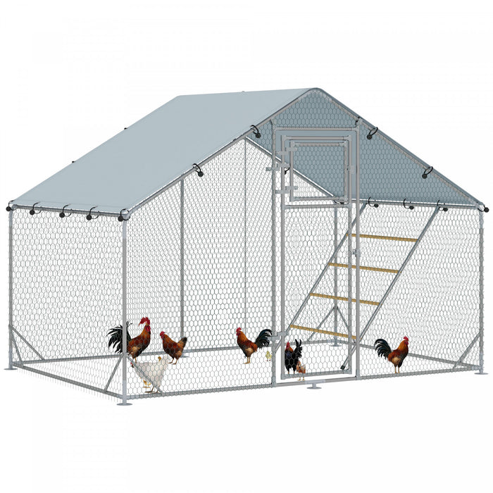 Grand Poulailler En Metal Avec Couvercle Pour 6-8 Poulets