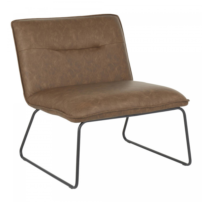 Chaise d’appoint industrielle Casper en similicuir - espresso