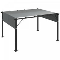 Outsunny Auvent De Pergola, Protection Uv, 2 Pieces 16 X 4 Pieds, Gris