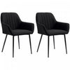 HOMCOM Ensemble de 2 chaises de salle a manger rembourrees, noir