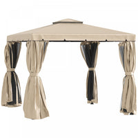 Belvedere De Patio Exterieur De 10 Pi X 10 Pi Outsunny Double Toit Souple Abri De Jardin Tente Avec