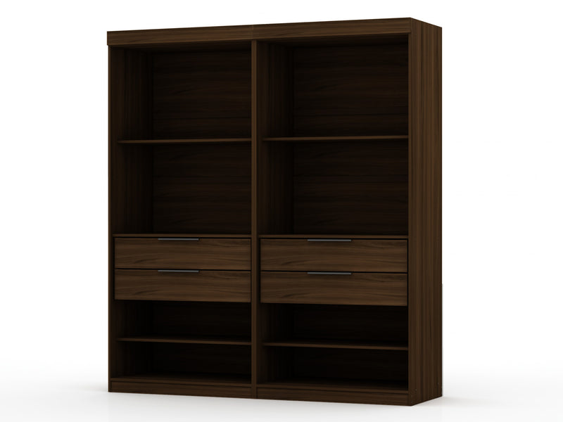 Armoire contemporaine moderne Mulberry 36\" en brun chataigne - Lot de 2