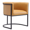Chaise de salle à manger Cosmopolitan de Manhattan Comfort en similicuir - brun clair et noire