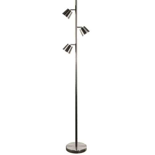 Lampe à pied Modern de Dainolite avec fini chromé satiné et 3 ampoules à DEL