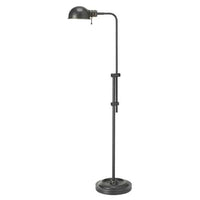 Lampe à pied Fedora de Dainolite avec abat-jour, bras réglable et fini bronze brossé huilé