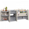 Qaba Organiseur De Rangement Pour Jouets Avec 4 Boites De Rangement, Etageres, Supports De Rangement, Organiseur De Jouets Pour Chambre D'enfant, Chambre D'enfant, Salle De Jeux, Blanc Creme