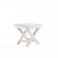 Banc d’appoint Abigail style milieu du siecle moderne en velours creme
