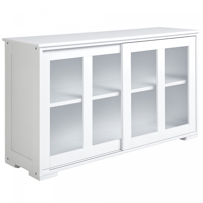 HOMCOM Buffet de cuisine modulable avec porte coulissante vitree