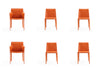 Ensemble de 6 chaises de salle a manger Paris Moderne en corail