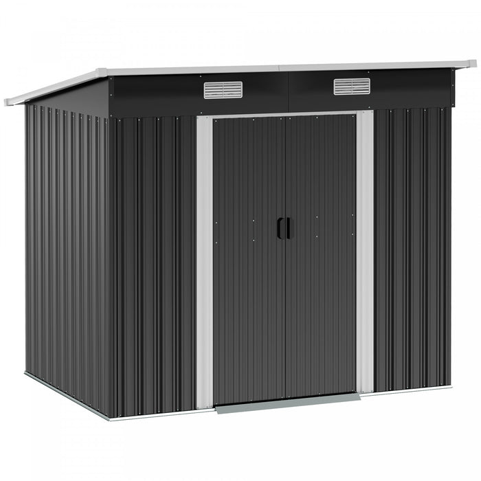 Outsunny Abri De Jardin Avec Portes Verrouillables, Noir