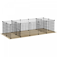 Pawhut Cage Pour Petits Animaux A 18 Panneaux Avec Tapis Resistant A L'eau, Parc Pour Animaux De Com