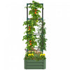 Outsunny Lit De Jardin Sureleve Galvanise Avec 4-tier Treillis Tomate