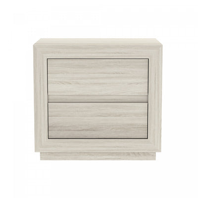 Soren Contemporary 26" Nightstand in Whitewashed Oak (2-Drawer) | Table de nuit contemporaine Soren 66 cm en chene blanchi (2 tiroirs)