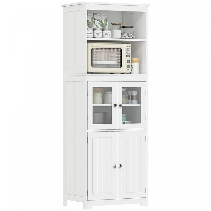 HOMCOM Garde-Manger Cuisine 160cm Armoire Aliments Blanc