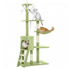 Arbre a chat PawHut, tour de 135 cm pour chatons d'interieur avec poteaux a griffer en sisal, perchoirs moelleux, niche, hamac, echelle, jouets suspendus, centre d'activites multiniveaux pour chatons, vert