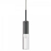 Luminaire suspendu Palmer de Dainolite en verre transparent, avec fini noir mat et 1 ampoule