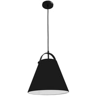 Luminaire suspendu Emperor de Dainolite avec abat-jour noir, fini noir mat et 1 ampoule