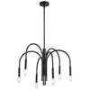 Lustre Callway de Dainolite avec fini noir mat et 6 ampoules