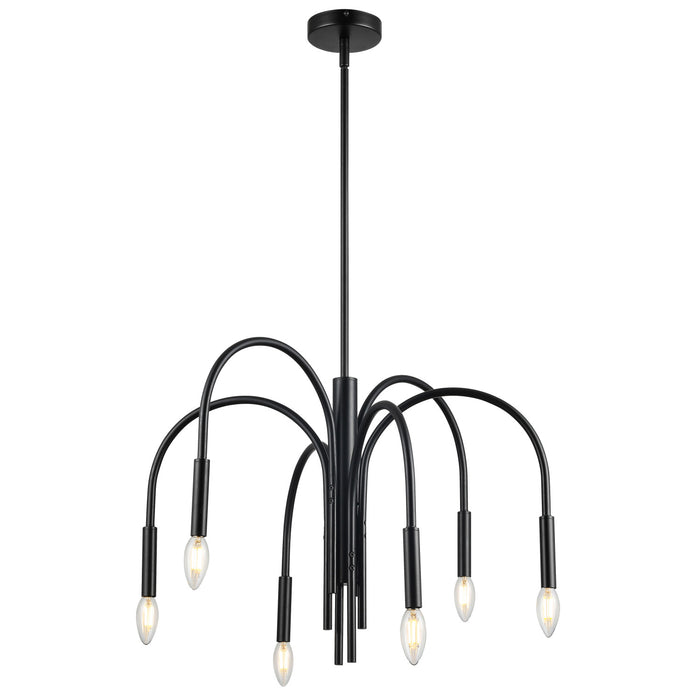 Lustre Callway de Dainolite avec fini noir mat et 6 ampoules