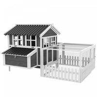 Pawhut Poulailler En Bois Avec Enclos Pour 3 A 4 Poules, Poulailler Avec Nichoir, Plateau Amovible,
