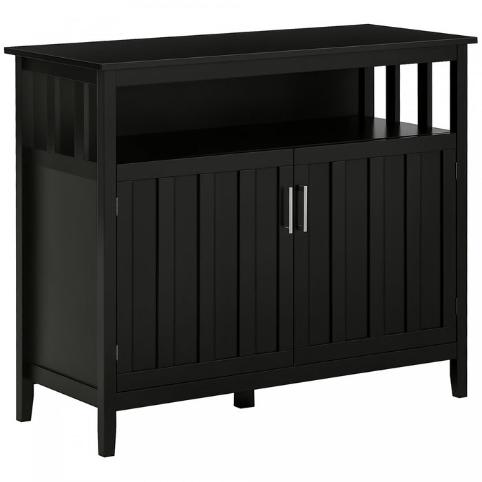 HOMCOM Buffet Console Rangement Armoire 2 Portes Noir