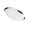 Plafonnier affleuré Cfled de Dainolite de 15 po de diamètre, avec abat-jour blanc et bordure chromée polie