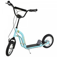 Aosom Trottinette Pour Enfants Scooter Roues Avant Et Arriere Etrier Double Freins 12 Pouces Gonflab