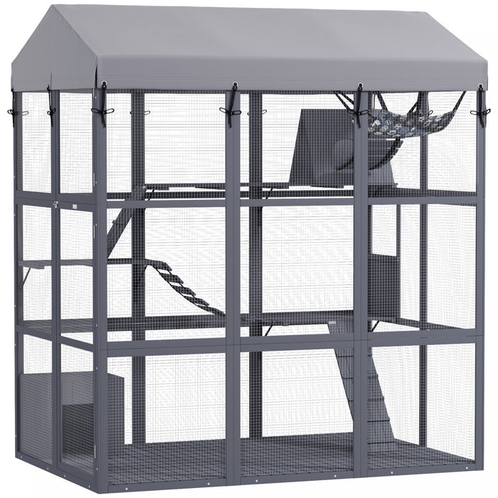 Catio Enclos Exterieur Pour Chat De 81\" H Avec Plancher