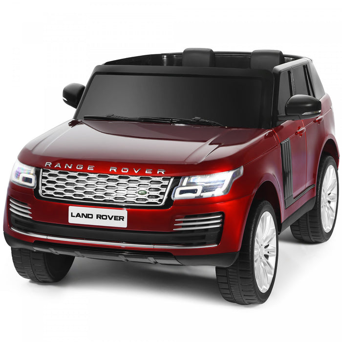 Costway 2 * 12v 2 Places Land Rover Enfants Sous Licence Sur La Voiture 4wd W / Peinture De Surface A Distance Rouge