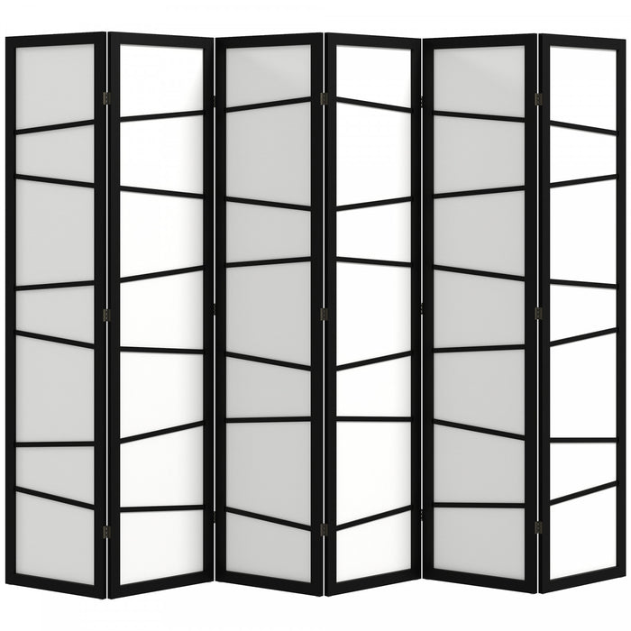 HOMCOM Paravent Pliant, Cloison de Separation a 6 Panneaux pour Bureau a Domicile, Blanc