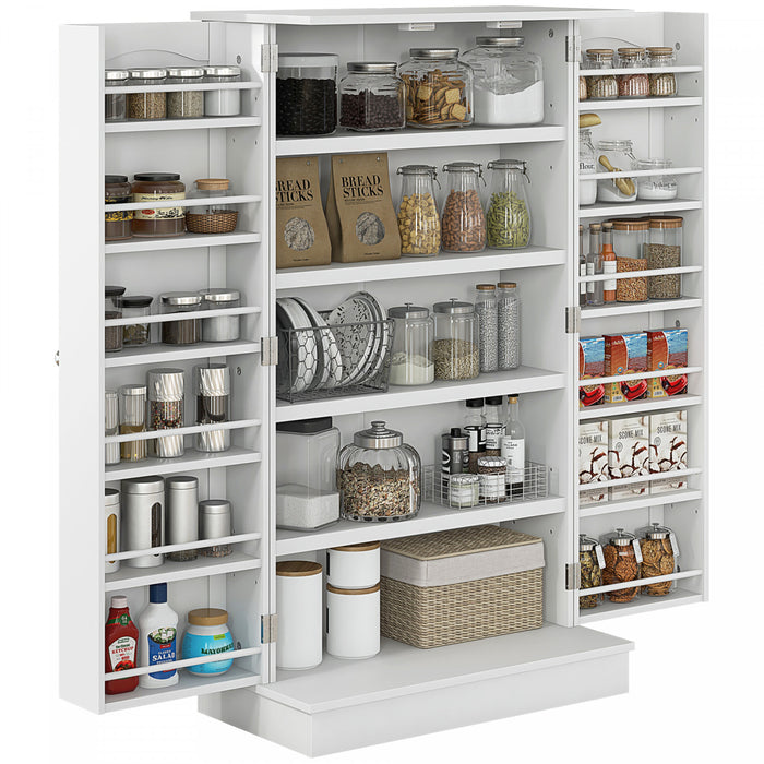 HOMCOM Armoire de rangement avec etageres a 5 niveaux, 12 etageres a epices