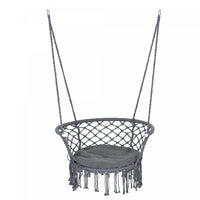 Outsunny Chaise Suspendue Hamac, Balancoire De Porche En Corde De Coton Avec Cadre Metallique Et Cou