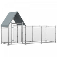 Pawhut Grand Poulailler Galvanise, Cage De Poulailler Pour Poules, Clapier En Metal Avec Couvercle R