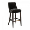 Beever Modern Chenille Wood Upholstered Barstool in Black | Tabouret de bar moderne Beever en bois et chenille, revetement noir