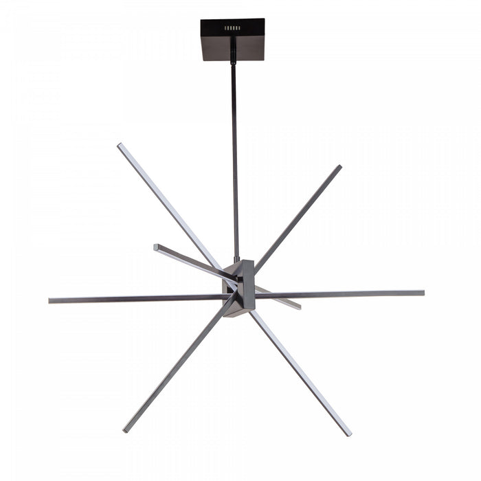 Lustre Summit de Dainolite en acrylique blanc qui diffuse la lumière, avec fini noir mat et ampoule à DEL de 46 W
