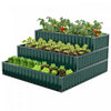 Costway 1 Pc Lit De Jardin Eleve De 3 Niveaux, Boite De Planteur Exterieure Elevee De Metal De 47\" X 47\" X 24\" Vert
